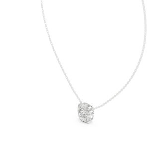 Pendentif en or blanc 14 carats avec diamant de laboratoire taille poire et carré coussin pour femme |   Vêtements de mariage |   Nouveau diamant cultivé - Product Image 4