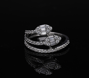 แหวนเพชร CVD ทอง 14K สี F ระดับความสะอาด VVS VS รูปทรงหลากหลาย ดีไซน์แบบพันรอบ สำหรับผู้หญิง ดีไซน์หรูหรา - Product Image 2