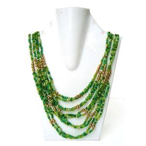 Collar de Cuentas de Vidrio Artesanal Verde con Forma de Corazón, Joyería Hecha a Mano para Mujer, Estilo Indio, para Fiestas, Diseño Premium, Venta al Por Mayor - Product Image 1