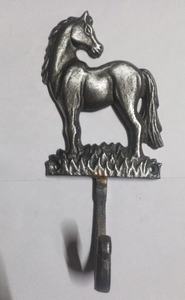 Gancho para abrigos de caballo, de hierro fundido antiguo, rústico, para llaves, con diseño de caballo en movimiento - Product Image 4