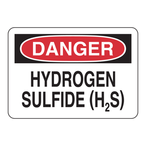 Panneau de signalisation Brady Danger au sulfure d'hydrogène (H2S) - Imprimé UV - Panneau de sécurité pour laboratoire et industrie - Product Image 1