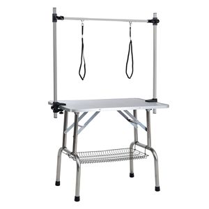 42\" Adjustable Stainless Steel Frame Folding <b>Dog</b> Pet Grooming <b>Table</b> with Rubber Mat for Cats and <b>Dogs</b> - Product Image 4