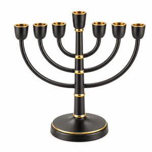 Ménorah Hanouka Moderne à 9 Branches, Courbes Entrelacées, Porte-Bougie en Métal, Décoration Juive Judaïque pour la Maison, Fournitures de Décoration de Table - Product Image 2