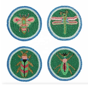 ที่รองแก้วลูกปัดแก้วลายดาวระยิบระยับ ดีไซน์หรูหรา สำหรับวางชา กาแฟ บนโต๊ะอาหาร ตกแต่งบ้าน ของขวัญ ขนาด 10 ซม. - Product Image 2