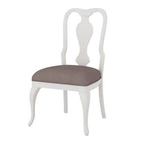 Traditional White <b>Wooden</b> Rectangle <b>Dining</b> <b>Table</b> With Carved Details And Tapered <b>Legs</b> For Home Furniture - Product Image 5