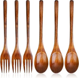 Ensemble de 4 ustensiles de cuisine en bois, cuillères et spatules en bois naturel, finition mate, design minimaliste, ensemble de cuillères à salade de qualité supérieure - Product Image 4