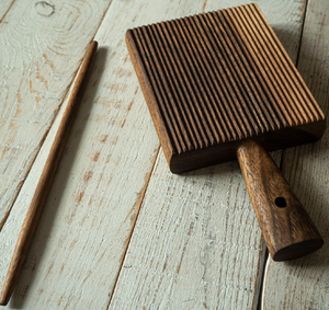 Black Walnut gnocchi board Homemade pasta making <b>tool</b> <b>kitchen</b> <b>gadget</b> Wooden macaroni board - Product Image 6
