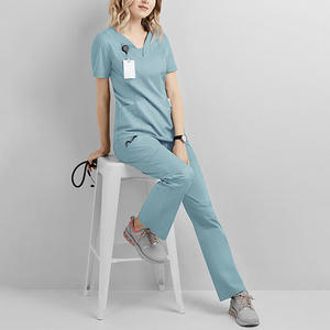 Women's Surgical Scrub <b>Sets</b> Spandex/Polyester Needle Detection for <b>Doctors</b> Nurses Hospital Use - Product Image 4