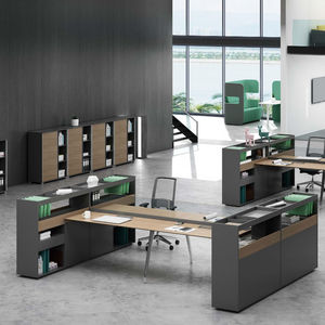 Uzun dolap açık çalışma alanı iş istasyonu ile yüksek kaliteli Modern 4 kişilik modüler ofis masası - Product Image 1