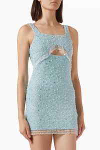 Women's Light Blue Halter Neckline <b>Sleeveless</b> Bodycon Silhouette Eco-Friendly <b>Summer</b> Slim Fit Party & Resort Wear Mini <b>Dress</b> - Product Image 6