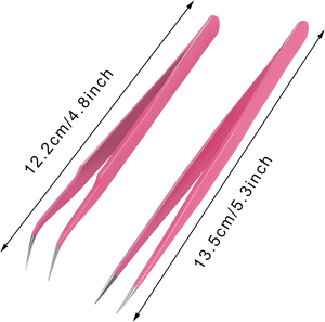 Pince à épiler de précision en acier inoxydable, pointe lisse, antistatique, outil professionnel pour extensions de cils, durable, usage en salon, OEM - Product Image 1