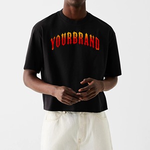 Camisetas Personalizadas con Logotipo, 300 GSM, 100% Algodón, Corte Cuadrado, Tallas Grandes, Camisetas para Hombre, Estilo Hip Hop Urbano, Camisetas Lisas de Alta Calidad - Product Image 1