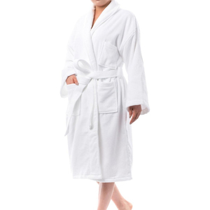 Bata de Baño Térmica de Poliéster 100% para Mujer, Cuello en V, con Cordón Ajustable, Ropa de Dormir con Logotipo Personalizado y Alta Calidad - Product Image 5