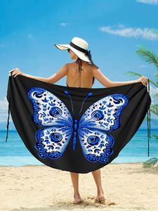 Maillot de bain maxi imprimé papillon sexy pour femme, vêtements de plage élégants d'été, anti-UV, 100% polyester - Product Image 6