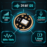 Module de microphone omnidirectionnel MEMS INMP441, capteur audio numérique I2S, faible consommation 61dBA pour projets ESP32 DSP MCU