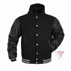 Custom Varsity <b>Jacket</b> Wool With <b>Leather</b> Sleeves High Quality <b>Winter</b> Bomber <b>Winter</b> <b>Jacket</b> Bomber <b>Jacket</b> - Product Image 6