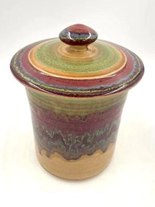 Multicolor Reactive Glaze Storage Canister Airtight <b>Lid</b> Freshness Seal Durable Finish Space Saving <b>Decorative</b> Kitchen Storage - Product Image 3