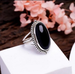 Natural Black Onyx Oval <b>Ring</b> <b>925</b> Sterling <b>Silver</b> Handmade Gemstone <b>Ring</b> Birthday Gift for Women - Product Image 5