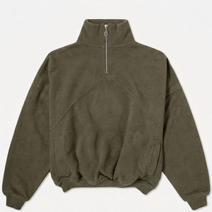 Sudadera Deportiva de Alto Rendimiento, 100% Algodón Felpa, Cuello Alto con Cierre de 1/4, Anti-Pilling, Transpirable, Ecológica, con Logotipo Frontal - Product Image 4