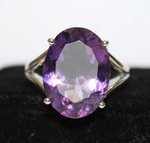 Best Quality 925 Sterling Silver IGI Certified Wedding Ring Memoria Jewels Oval Cut Natural Purple Amethyst Prong Set Party - Product Image 5
