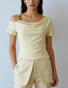 High Quality Fixed Shoulder Straps Sexy Rib Casual Solid Embroidery Spring Women Sweater Knit Crop <b>Top</b> - Product Image 1