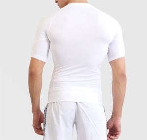 Rashguards blancs unis pour hommes, vêtements de fitness et d'arts martiaux, kimonos de jiu-jitsu personnalisés imprimés par sublimation, kimonos de jiu-jitsu MMA - Product Image 2