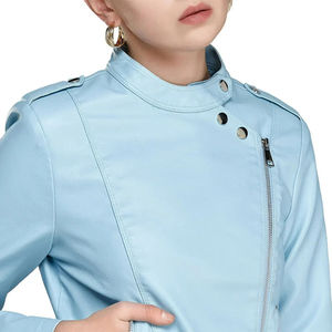 Chaqueta de cuero para mujer, para uso casual, de primera calidad, con cremallera frontal, estilo motero, para damas. - Product Image 4