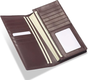 Portefeuille pour homme en cuir véritable léger de haute qualité avec logo personnalisé, long format, fabrication en usine, prix de gros - Product Image 2