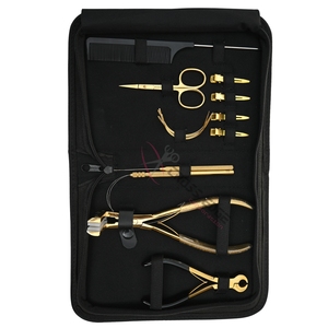 Professional Hair Extension Tools Kit with Tape-In <b>Plier</b> Tool Nail Tip Extension Cutter Styling Divider <b>Small</b> Extension Scissors - Product Image 1