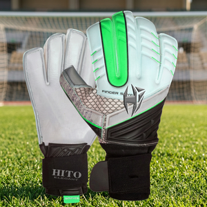 Guantes de Portero Profesionales con Logotipo Personalizado, Nuevo Diseño, Látex Alemán de Alta Calidad, Guantes de Portero Unisex Sostenibles en Venta - Product Image 4
