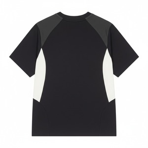 เสื้อยืดโอเวอร์ไซส์ผู้ชายสีดำ แขนสั้น โลโก้ด้านหน้า คอโอ ทรงสปอร์ต ทรงปกติ ผ้าฝ้ายถัก 100% ระบายอากาศได้ดี - Product Image 2