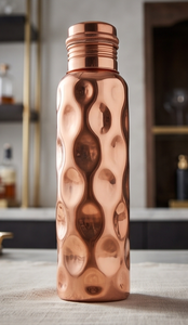 Wholesale Deep Dimple Pure Copper Water Bottle Traditional Ayurvedic Leakproof Metal Sports Drinkware - Product Image 2
