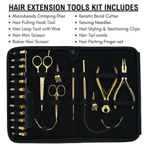 Professional Hair Extension Tools <b>Kit</b> Microbeads Plier Loop Tool Barber Mini Scissor Keratin Bond Cutter Parting Finger <b>Kit</b> - Product Image 2