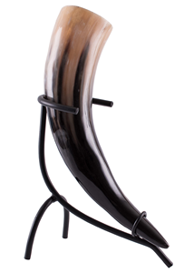 Handmade Natural Buffalo Horn Drinking Horn with Metal Stand Traditional Viking Beer Cup for Home Bar and Gift Use - Product Image 5