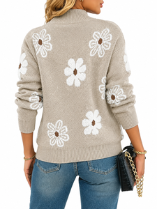 AL SWANS INTERNATIONAL Pull à col roulé en tricot nylon/acrylique anti-boulochage à manches longues color block 240g pour femme – Collection Automne - Product Image 5