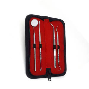 Kit professionnel d'hygiène bucco-dentaire 4 pièces : cure-dents à fil dentaire et gratte-tartre en acier inoxydable pour un nettoyage en profondeur avancé - Product Image 1