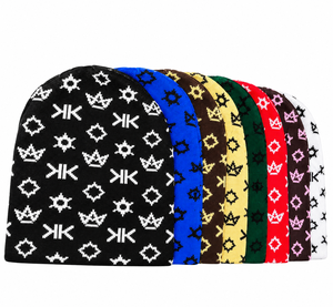 Bonnet tricoté personnalisé vert lime fluo en gros, motif jacquard monogramme, bonnet d'hiver chaud, logo personnalisé, unisexe, streetwear décontracté - Product Image 6