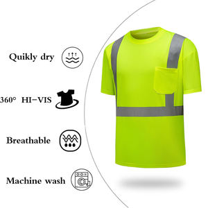 Camisetas de Alta Visibilidad al por Mayor, Camisetas de Seguridad Reflectantes, Ropa de Trabajo de Seguridad, Camisetas Reflectantes con Logotipo Personalizado - Product Image 4