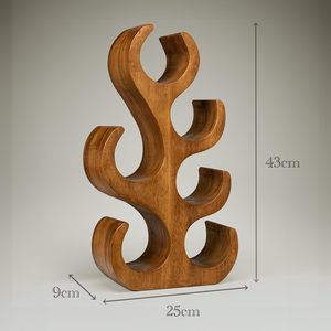 <b>Freestanding</b> Wooden Wine Rack Tree Wave Shape Bottle Holder Display Stand Storage Shelf For Home <b>Bar</b> Restaurant Wholesale - Product Image 2
