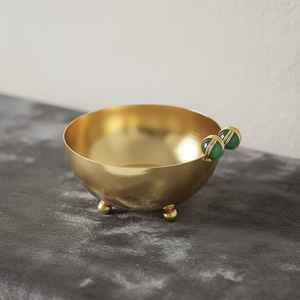 Grand saladier décoratif rond en métal argenté, écologique, style américain, vaisselle polie - Product Image 1