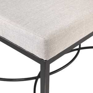 Modern Waterproof Upholstered <b>Bench</b> Black Metal Frame Contemporary Design Comfortable Seating for Living Room School Workshop - Product Image 4