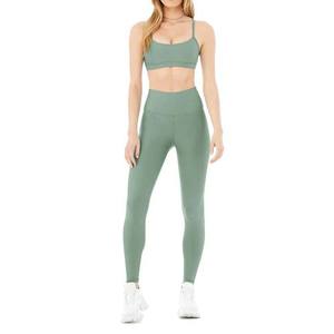 Nouvel arrivage : Ensemble de yoga pour femme, uni, sans coutures, 100 % coton, avec taille élastique, matière douce. - Product Image 1