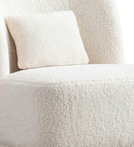 Luxury Cream Boucle Lounge Chair Modern Accent Armchair Upholstered Soft Comfortable Living Room Bedroom Hotel Furniture - Product Image 6