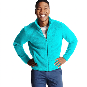 Men's Gray Canvas <b>Fleece</b> <b>Zipper</b> Jacket Stand Collar Front Casual Autumn Wear Breathable Knitted Polyester Softshell Regular Fit - Product Image 2