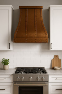 Hammered copper wall mount Custom <b>kitchen</b> exhaust chimney Hotel range hood design Household copper range hood - Product Image 4
