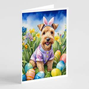 Lakeland Terrier Easter Egg Hunt Tarjetas de felicitación Paquete de 8 Whimsical A7 Tamaño 5x7 Tarjetas de notas en blanco con sobres - Product Image 1