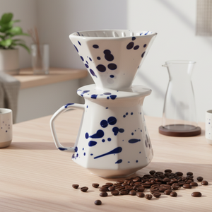 Juego de cafetera y gotero de café de porcelana duradera de calidad premium multiusos 3460993SETS-0.5 para amantes del café - Product Image 5