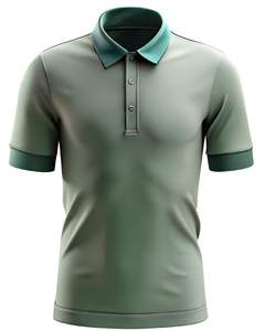 <b>Mens</b> contrast collar <b>polo</b> <b>shirt</b> short sleeve soft breathable fabric stylish two tone <b>green</b> casual wear golf tee OEM custom - Product Image 4