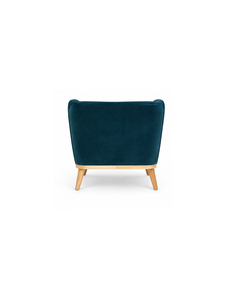 Fauteuil lounge en cuir de luxe de style mid-century avec structure en bois naturel, fauteuil confortable pour salon, hôtel, café, mobilier - Product Image 5