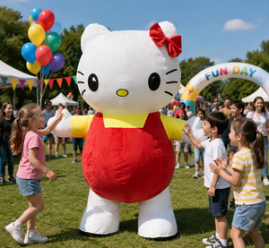 Disfraz <span class=keywords><strong>Inflable</strong></span> de Gato Beige, Traje de Animal de Dibujos Animados para Caminar, para el Día del Niño, Carnaval y Promoción en Centros Comerciales - Product Image 2